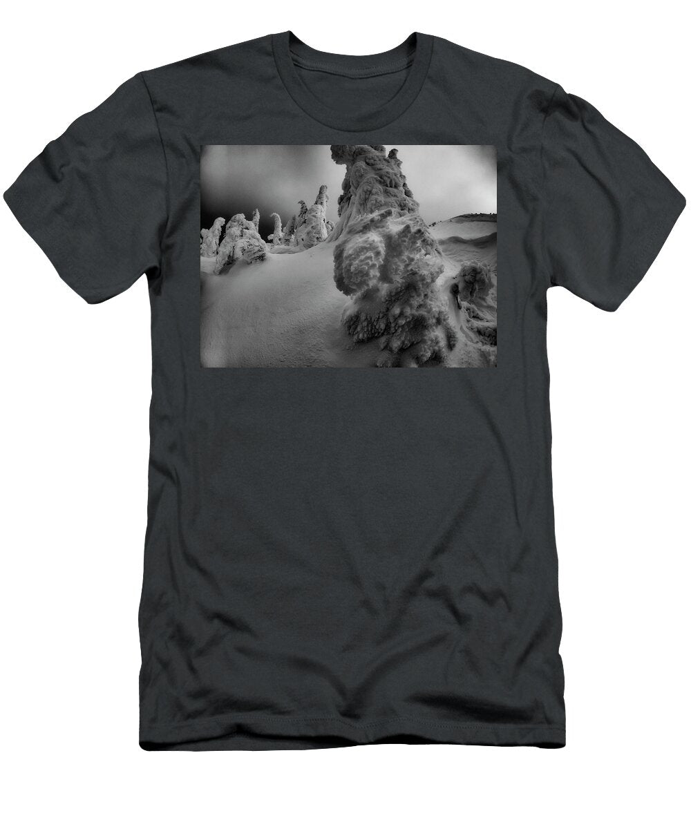 Snow Covered Trees Black and White 5 Pelo Blanco Photo T-Shirt