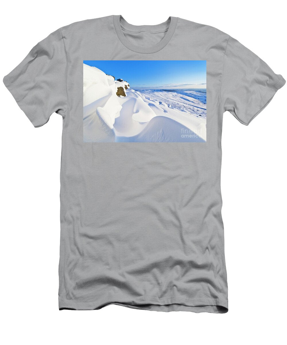 Snow Drifts on Stanage Edge Peak District England Neale and Judith Clark T-Shirt