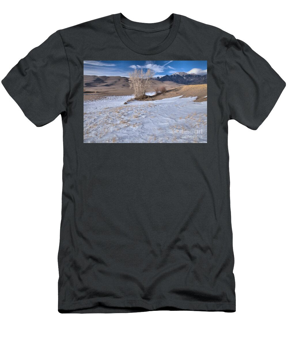 Snow in the Great Sand Dunes Valley Adam Jewell T-Shirt