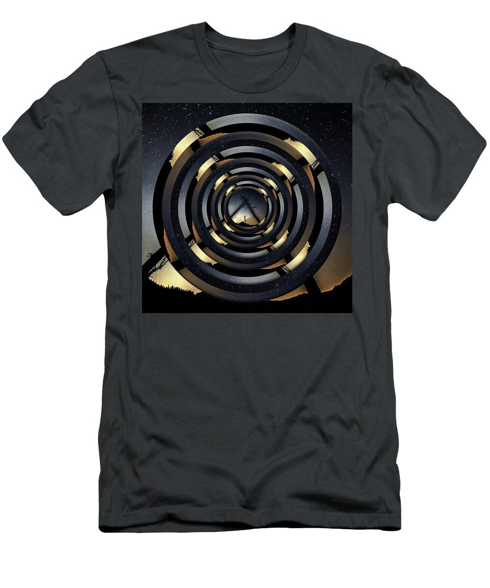 Snow Lake Moonrise Circles Pelo Blanco Photo T-Shirt