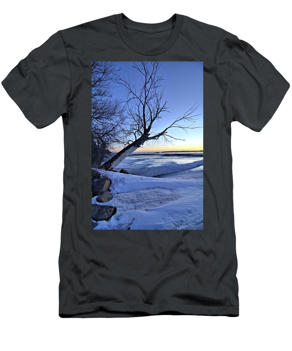 Snow on Clear Lake Bonfire Photography T-Shirt