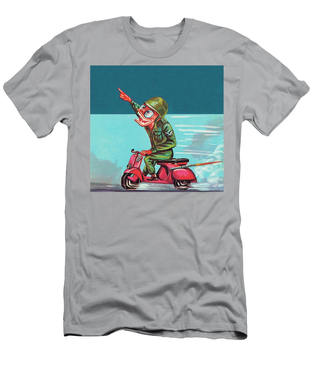 Soldier on a Scooter Csa Images T-Shirt