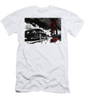 Spooky Halloween Drive Black Acura Tsx Sedan and Pumpkins on a Fall Road Clark Leffler T-Shirt