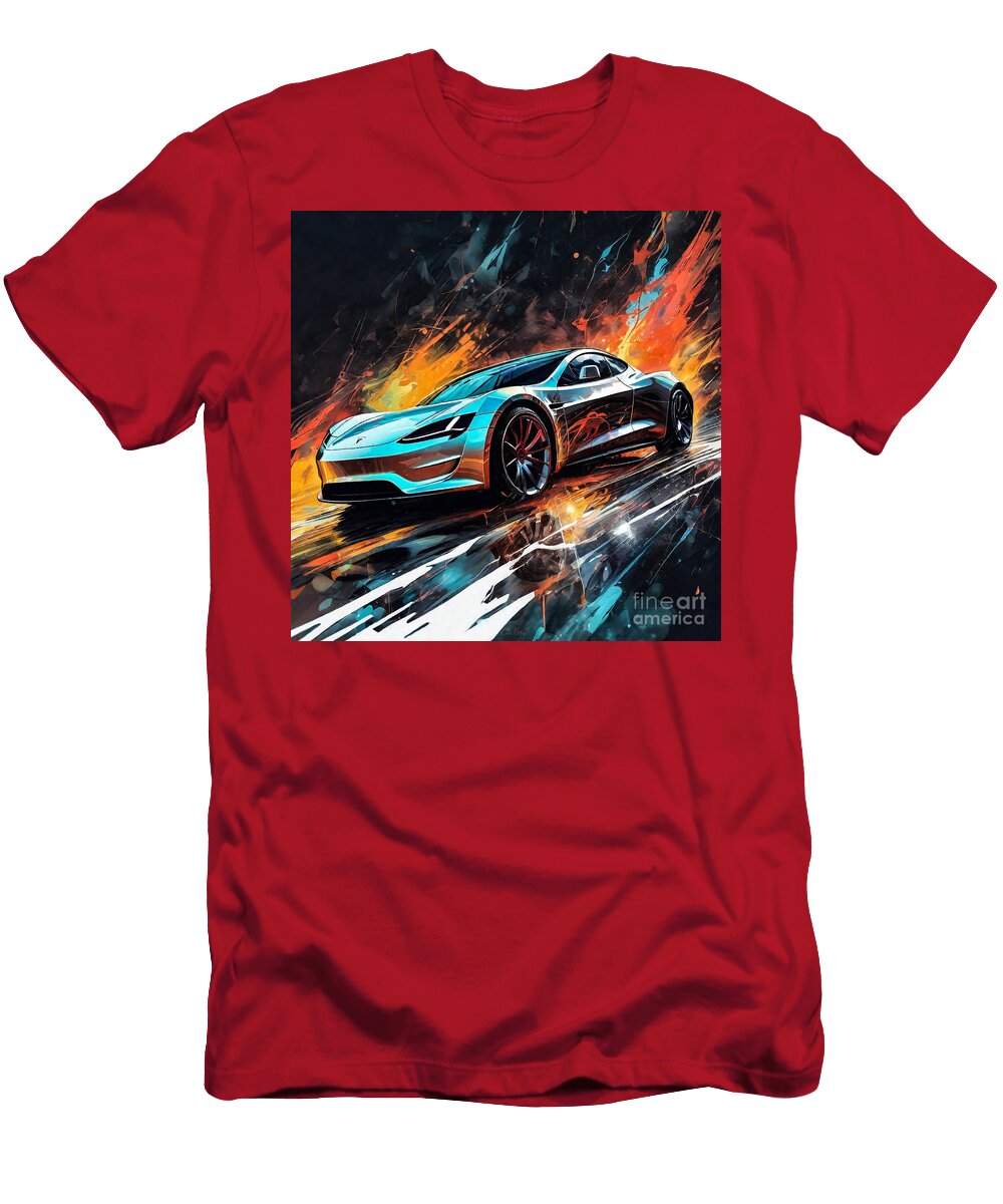 Sport Car Tesla Roadster Clark Leffler T-Shirt