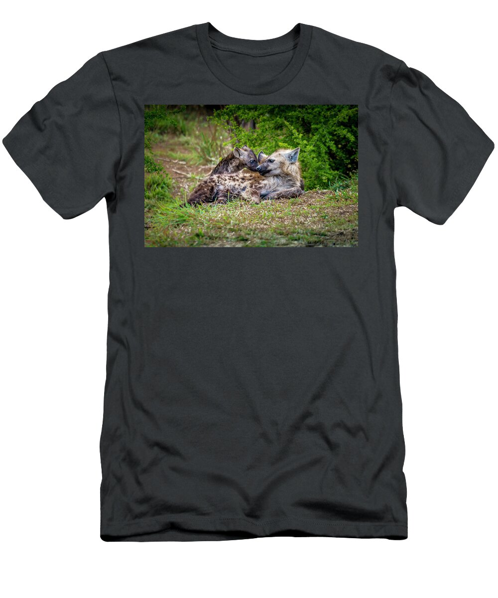 Spotted Hyena and Cub in Kruger Park South Africa Harry Beugelink T-Shirt