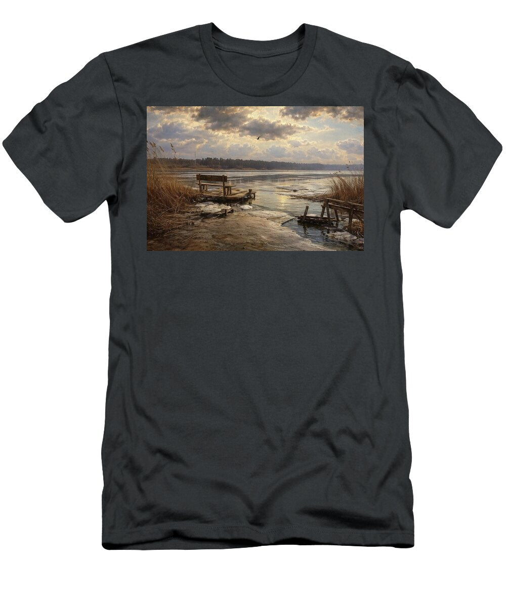 Spring Ice Drift on the River Jurmala Aleksandrs Drozdovs T-Shirt