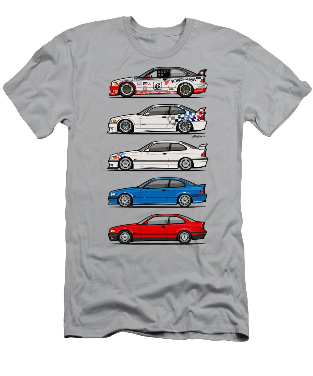 Stack of BMW 3 Series E36 Coupes Monkey Crisis on Mars T-Shirt