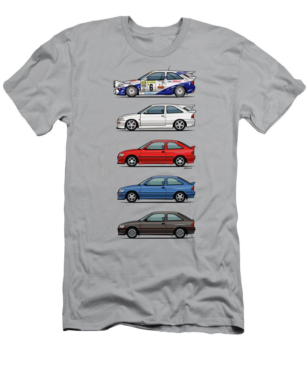 Stack of Ford Escort Mk5 Coupes Monkey Crisis on Mars T-Shirt