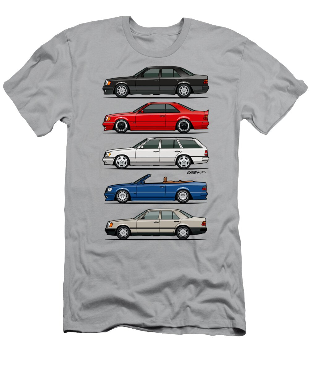 Stack of Mercedes Benz W124 E Class Monkey Crisis on Mars T-Shirt