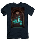 Stained Glass Scooter in Gothic Arch Vintage Vespa Luna Farmer T-Shirt