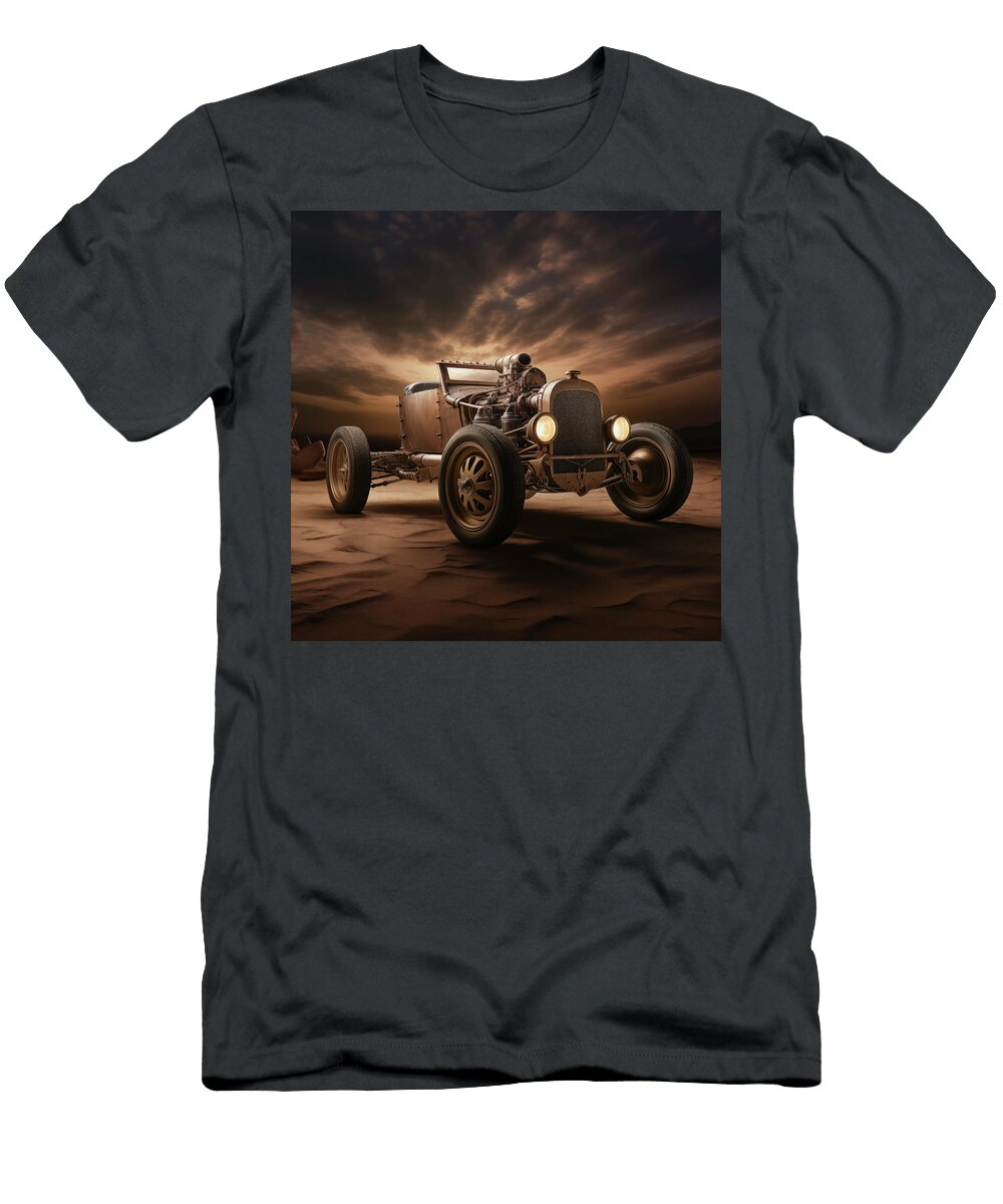 Steampunk Hotrod Roadster on Sand Yo Pedro T-Shirt