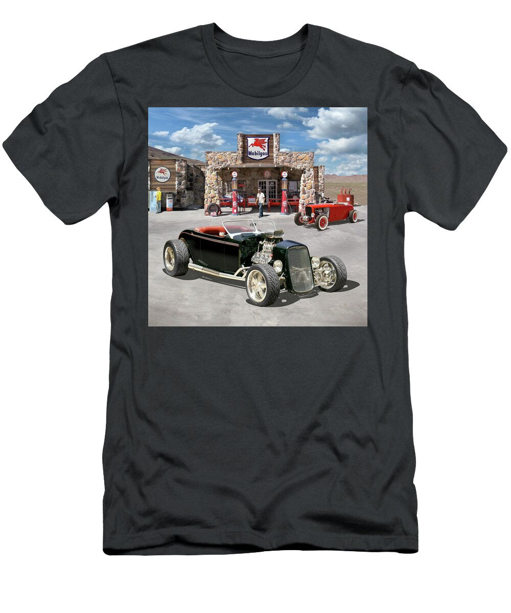 Street Rod At Mobil Station Sq Mike Mcglothlen T-Shirt