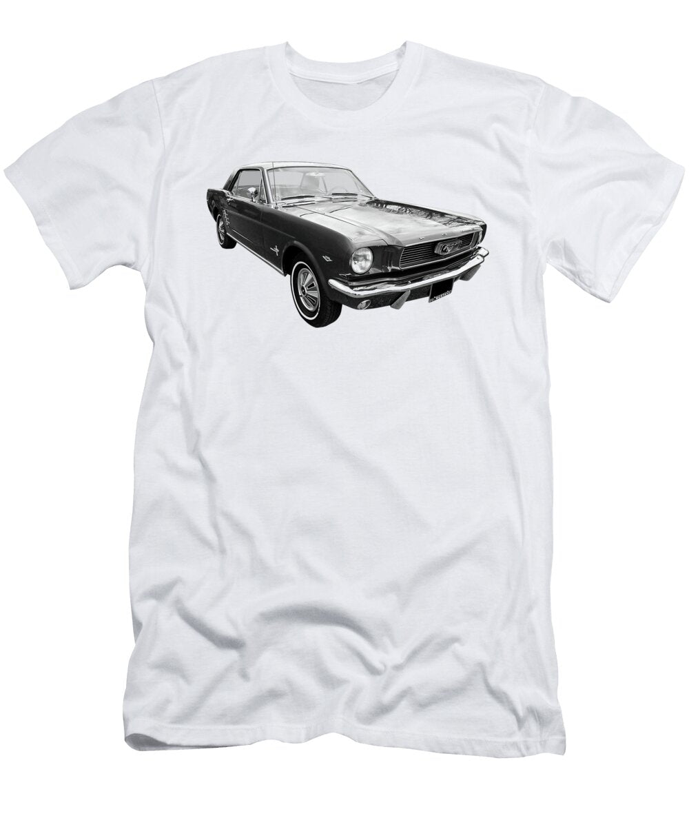 Stunning 1966 Mustang in Black and White Gill Billington T-Shirt