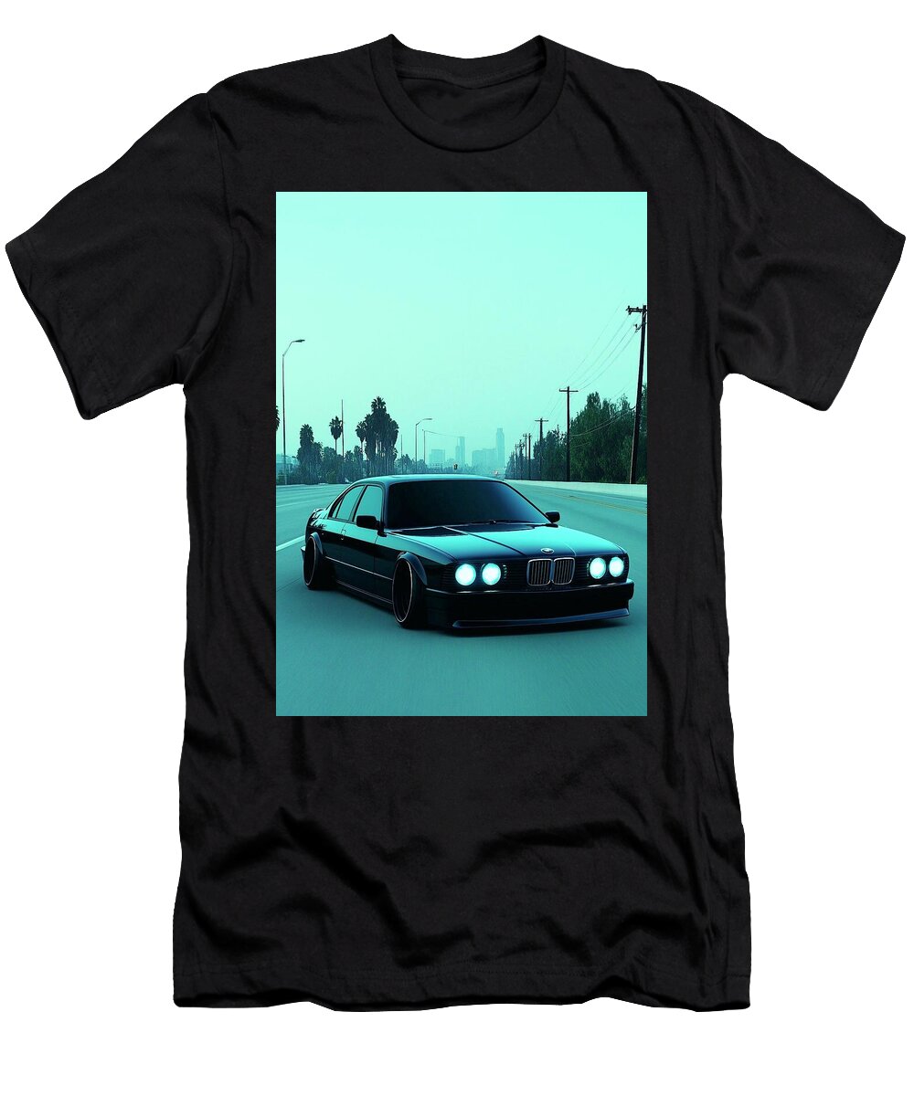 Stunning Black Car on a City Road Donato Williamson T-Shirt