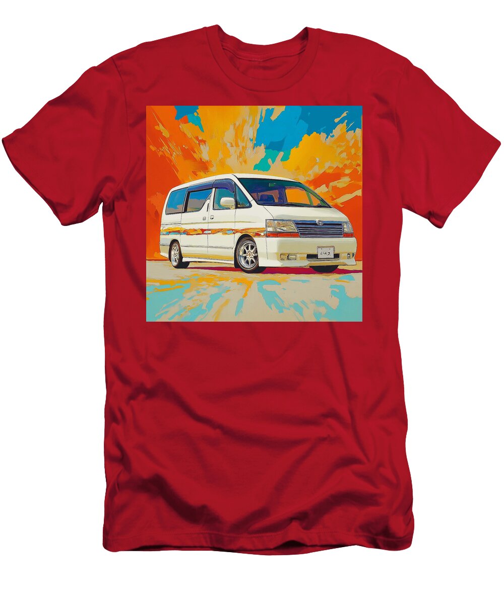 Stylish Design Colorful Car Toyota Alphard 2002 Japan Minivan Jdm Car Van Art Grayson Sheppard T-Shirt