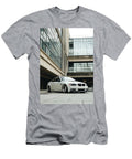 Stylish White Car in Front of Modern Architecture Donato Williamson T-Shirt