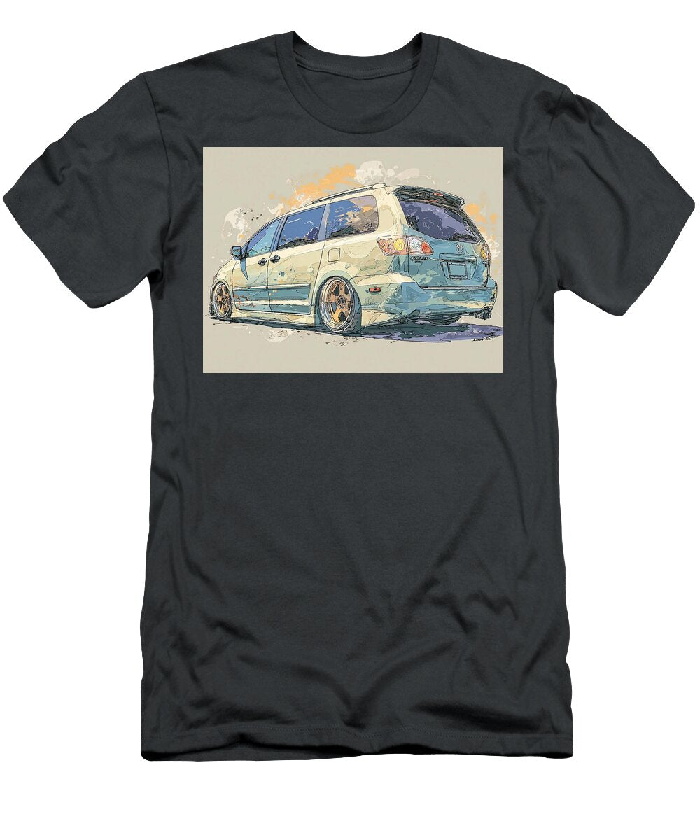 Stylized Minivan in Abstract Design Car Illustration Toyota Sienna 2004 Minivan Modern Vehicle Styli Hollie Love T-Shirt