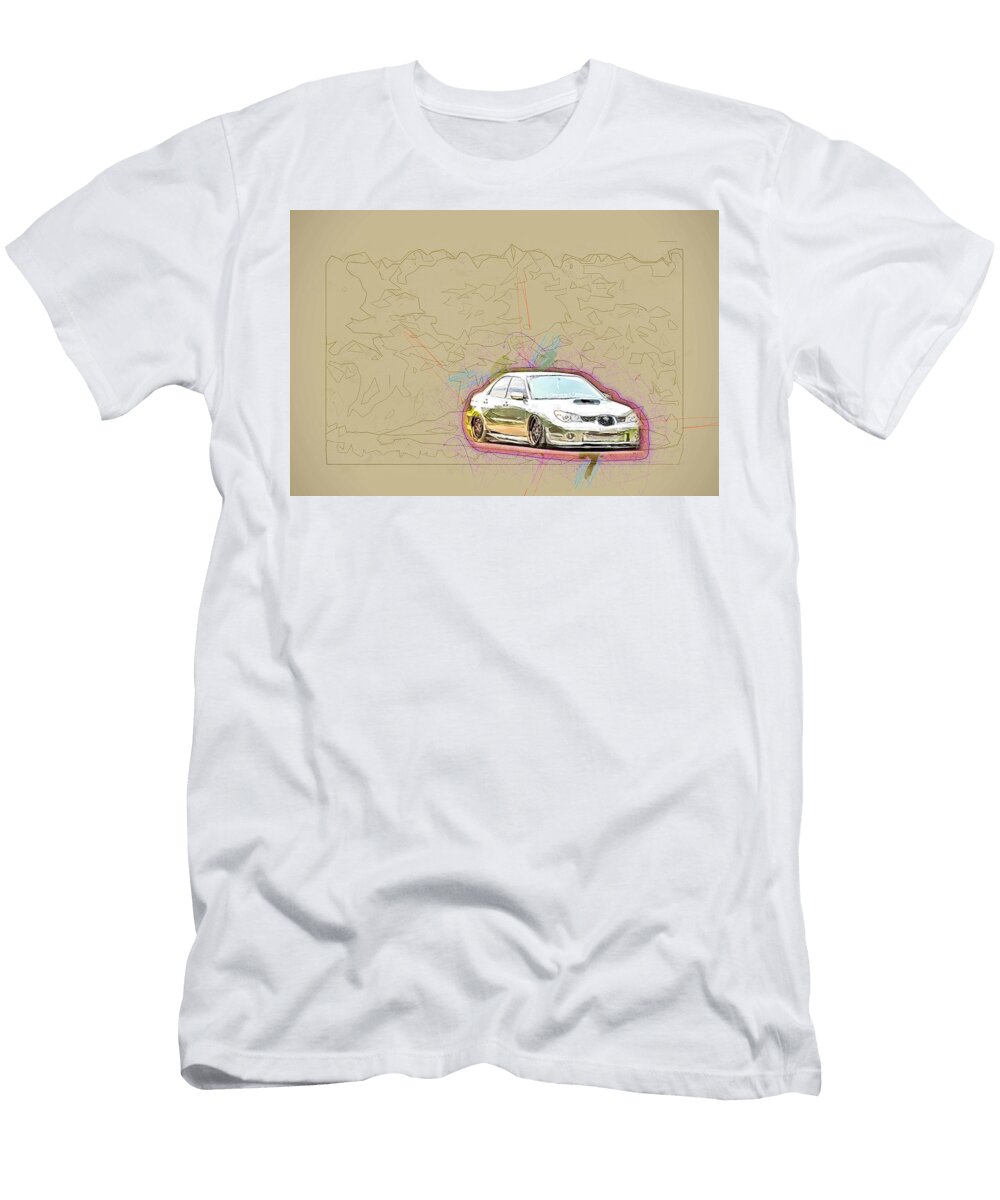 Subaru Impreza Wrx Sti Lowrider Gray Sedan Luxury Wheels Tuning Japanese Cars Ola Kunde T-Shirt