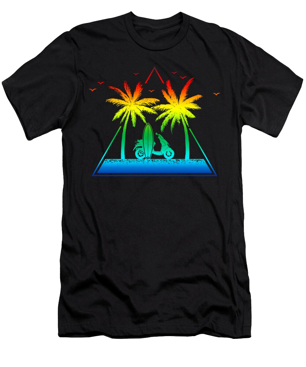Summer Beach Scooter Rainbow Grace Collett T-Shirt