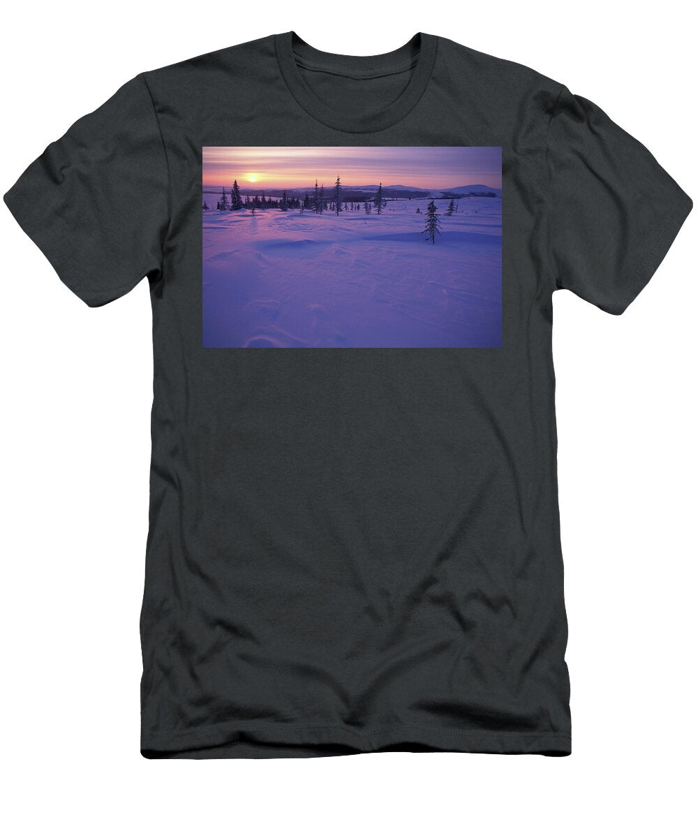 Sunset Over Snowy Arctic Tundra Joel Sheagren T-Shirt