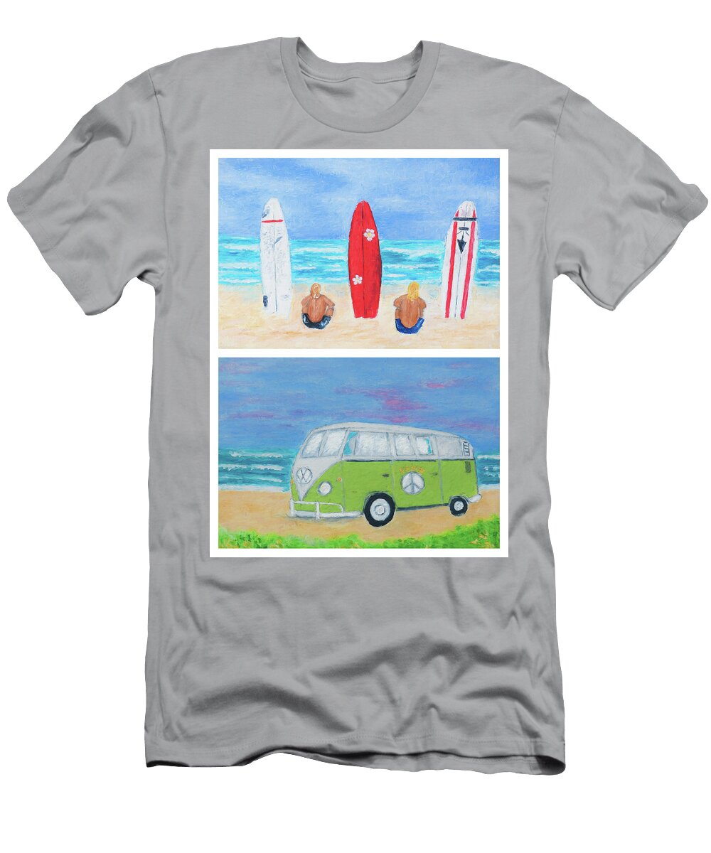 Surfers and Campervan Laura Richards T-Shirt