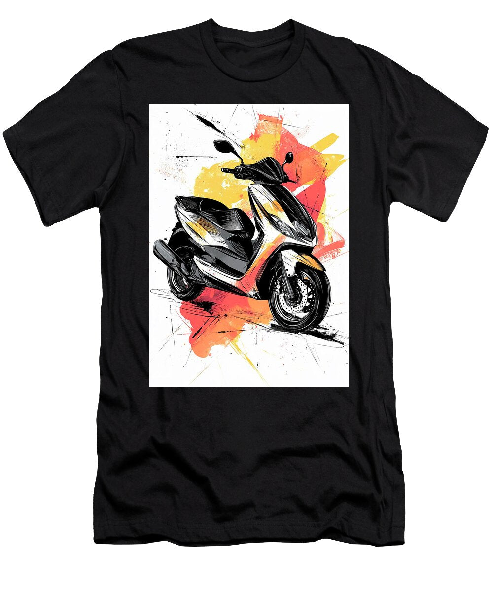 Suzuki Burgman 400 Dynamic Scooter Illustration Vibrant Art Jennifer Moore T-Shirt
