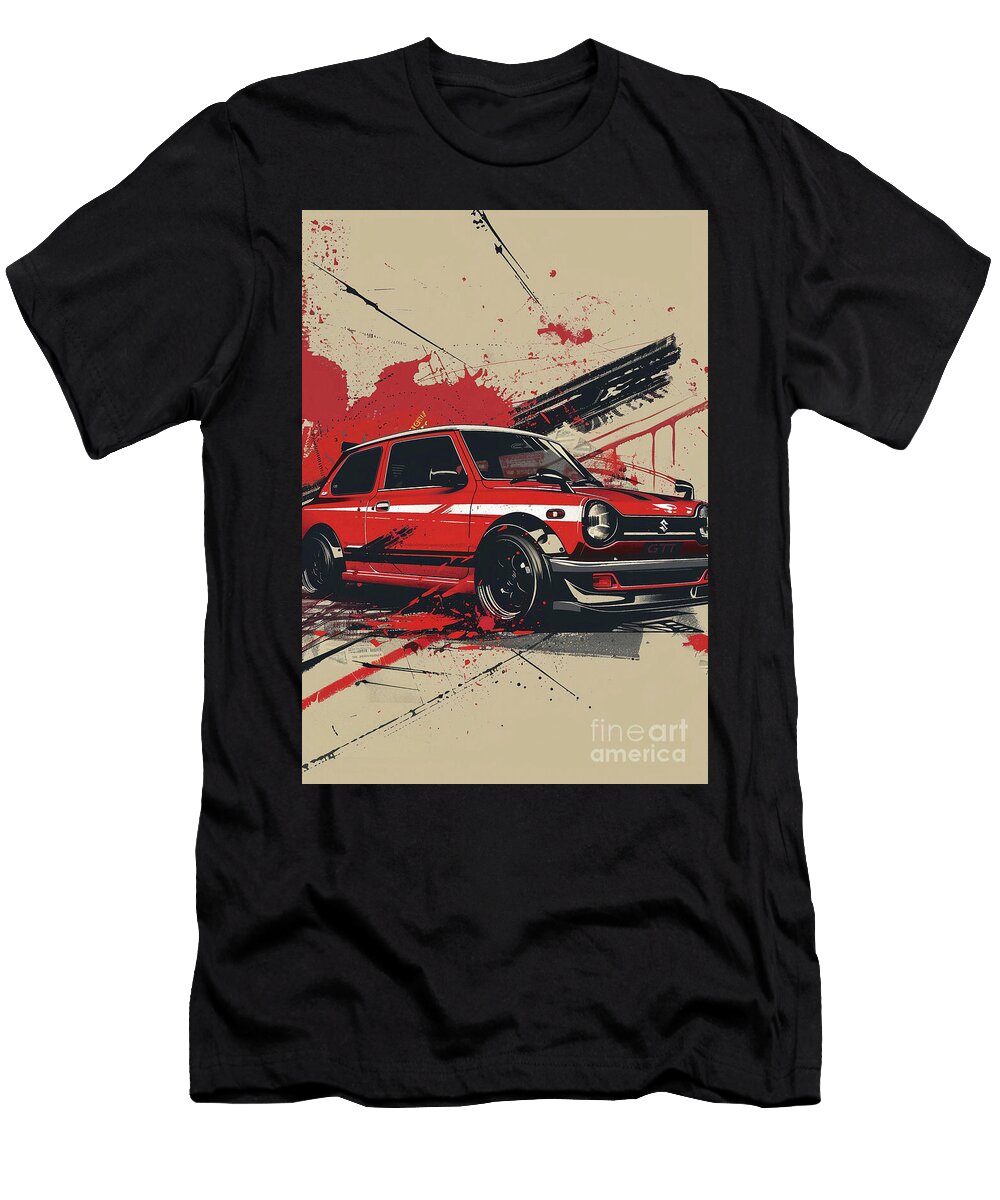 Suzuki Swift Gti Muscle Icon Suzuki Swift Gti with Grille Detail Lowell Harann T-Shirt