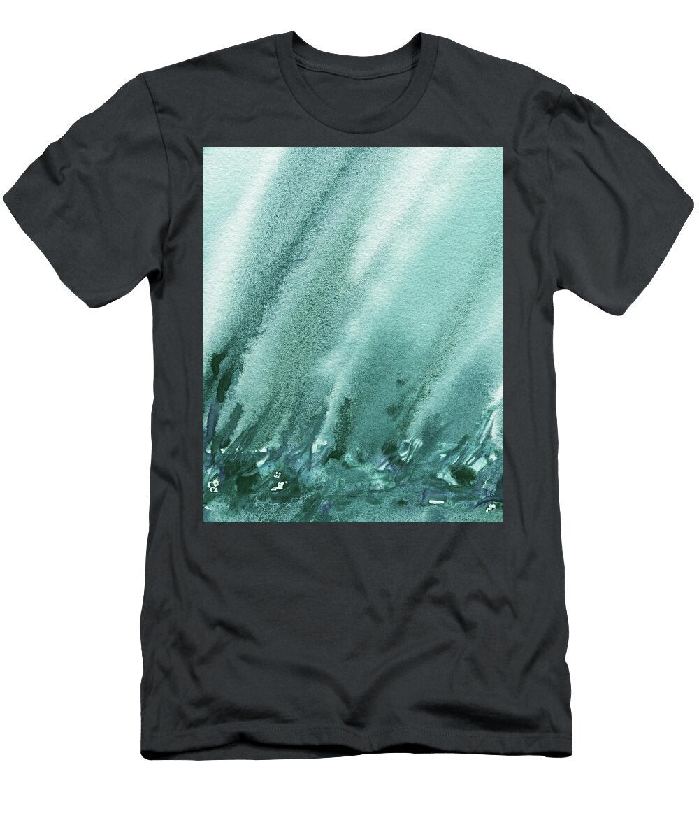 Teal Blue Ocean Abstract Watercolor Irina Sztukowski T-Shirt