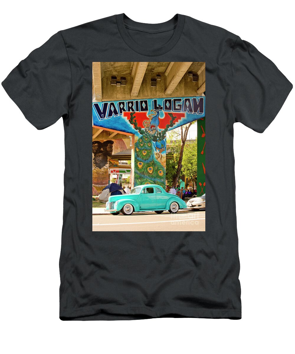 Teal Classic Car At Chicano Park Stephen Simpson T-Shirt