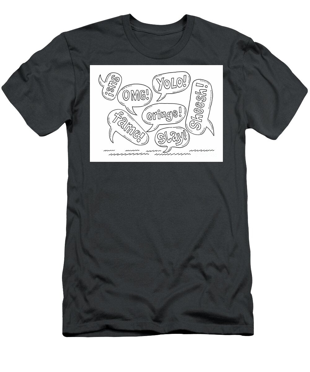 Teenage Slang Speech Bubbles Drawing Frank Ramspott T-Shirt