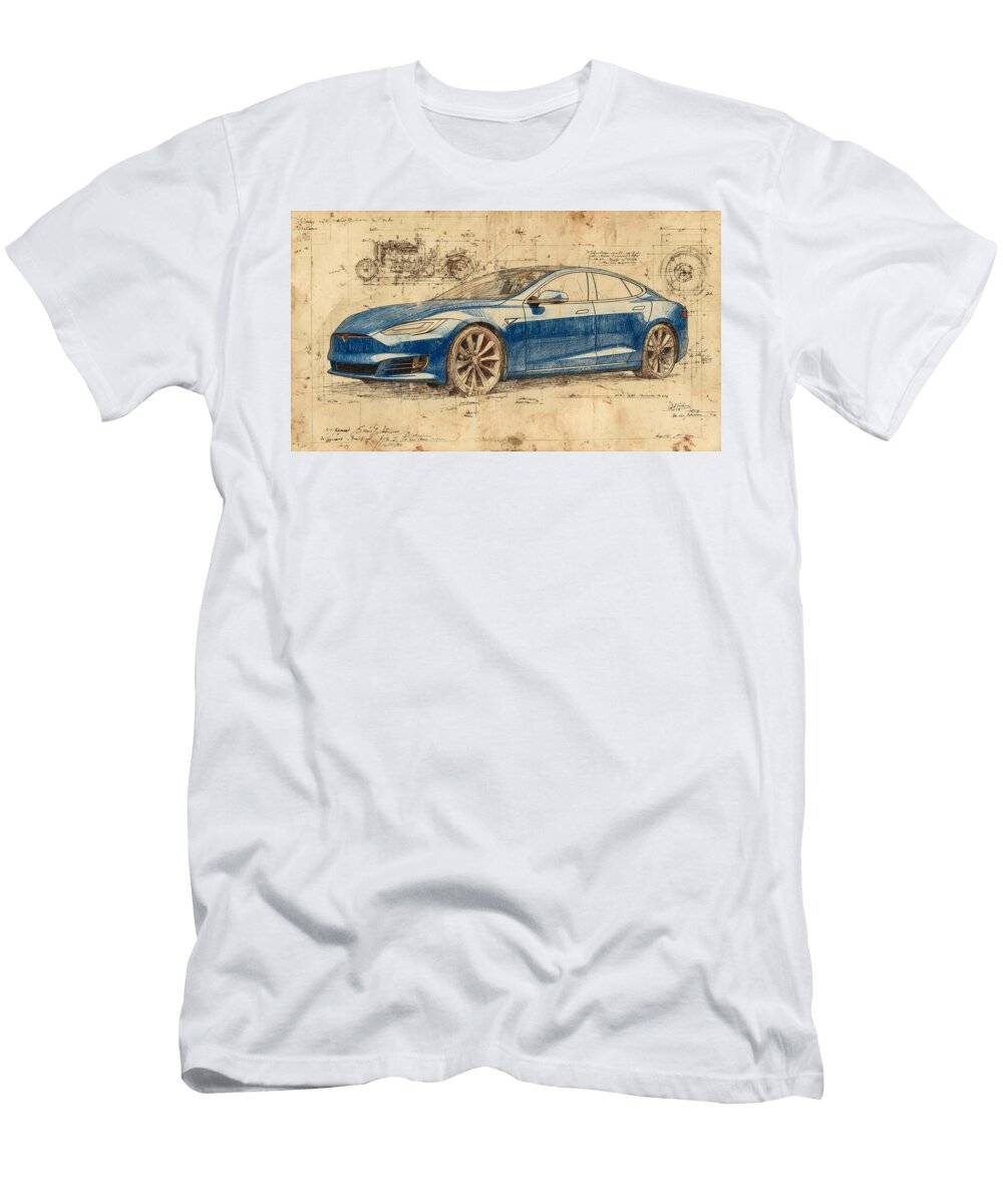 Tesla Model S Plaid Francis Middleton T-Shirt