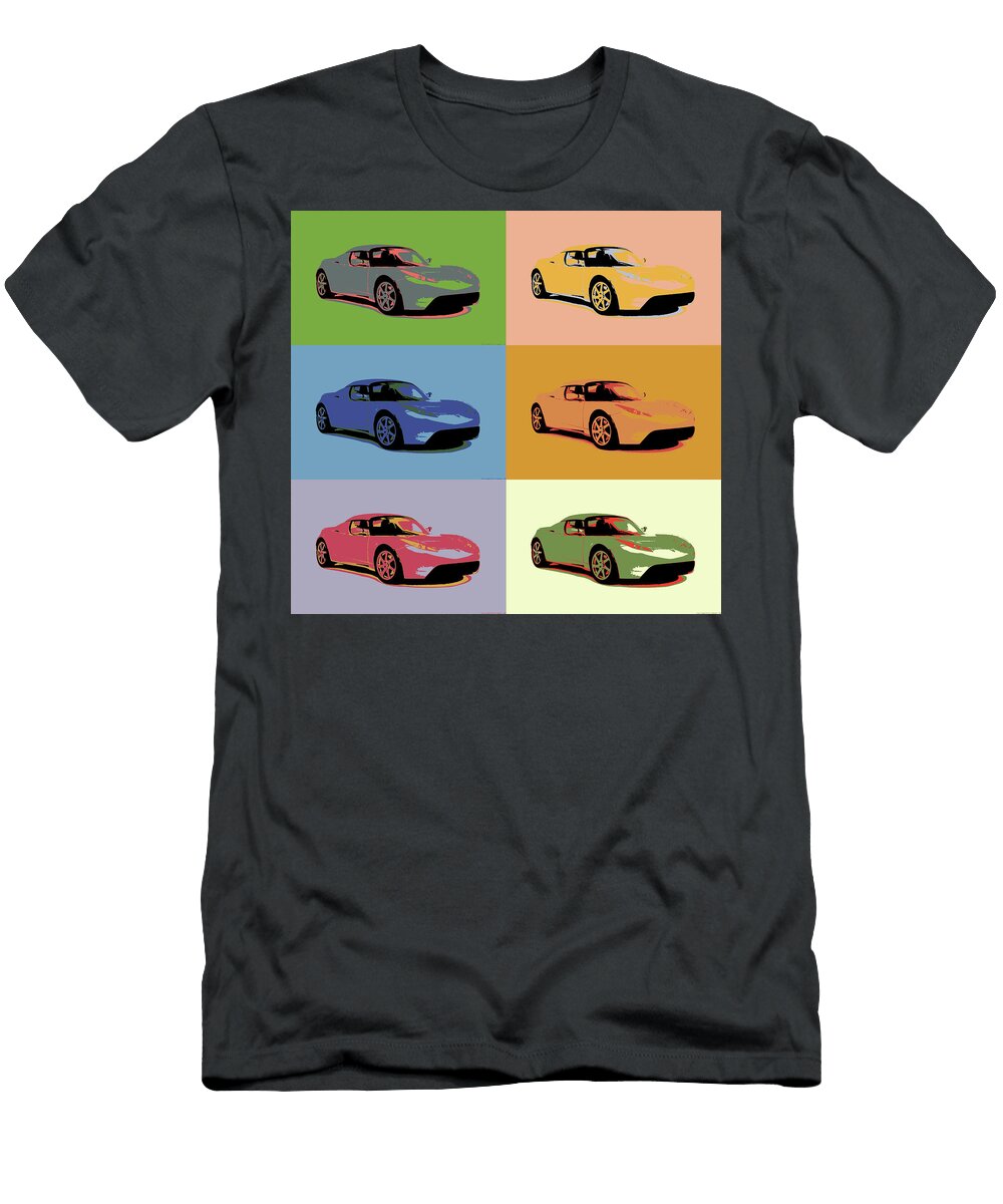 Tesla Roadster Pop Art Dan Sproul T-Shirt
