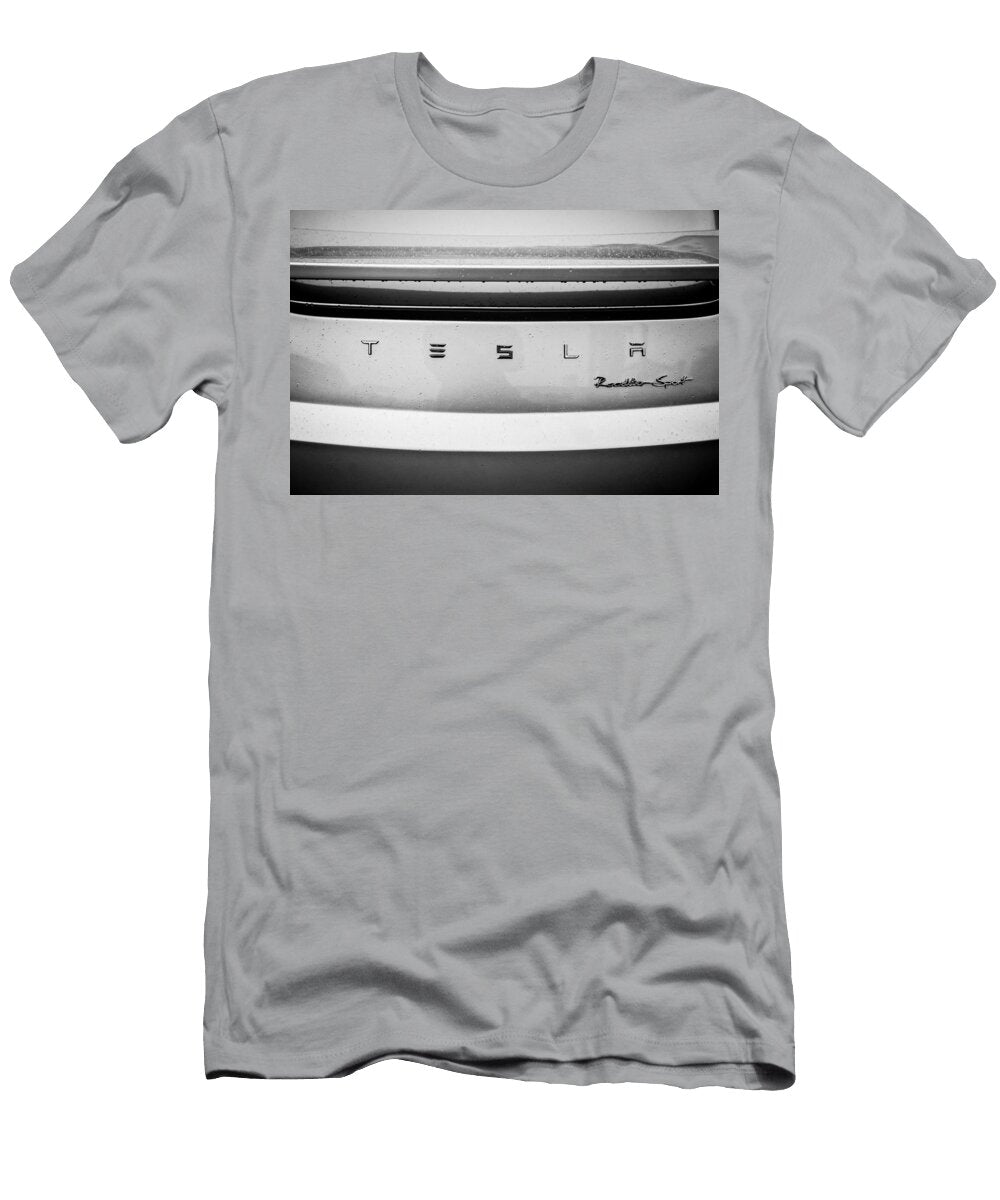 Tesla Roadster Sport Rear Emblem 002bw Jill Reger T-Shirt