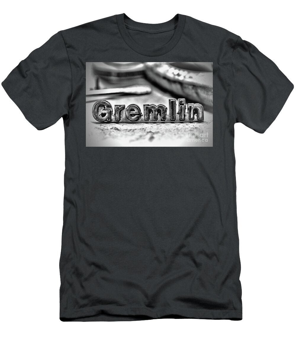 The Amc Gremlin Car Badge Black and White Paul Ward T-Shirt