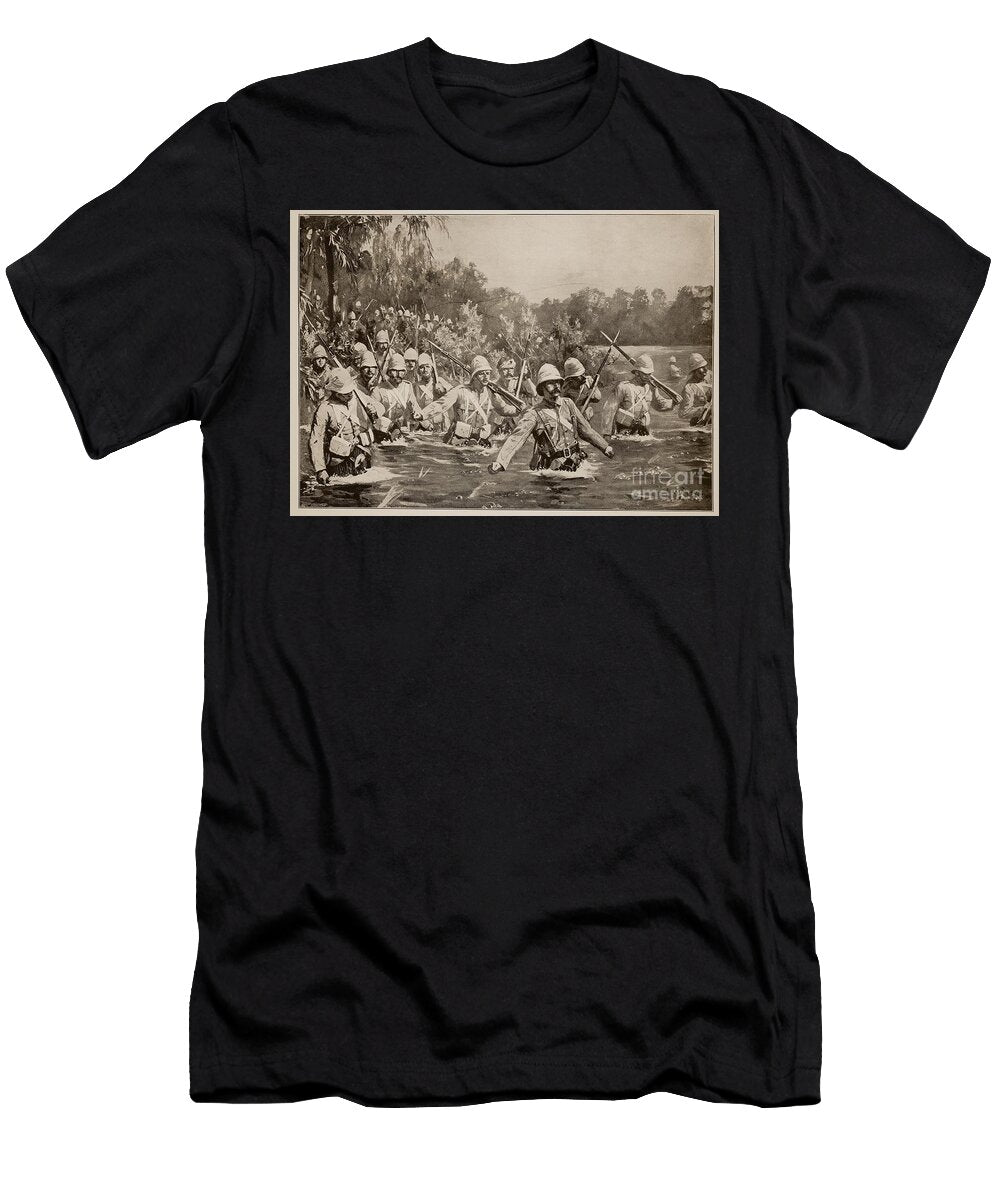 The Battle of Modder River the Argyle and Sutherland Highlanders Crossing the Drift Allan Stewart T-Shirt
