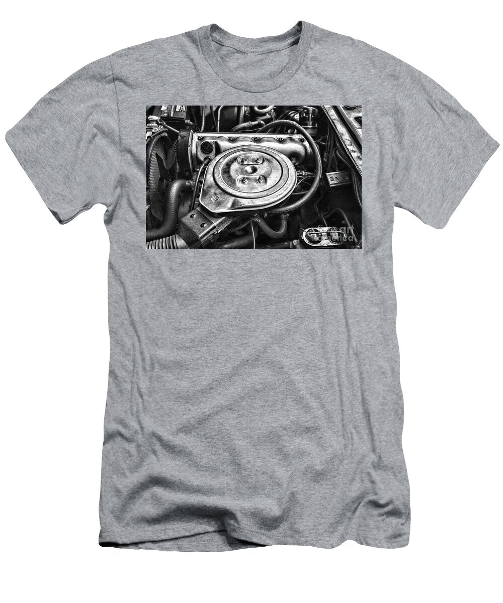 The Chevy Vega Aluminum Engine Black and White Paul Ward T-Shirt