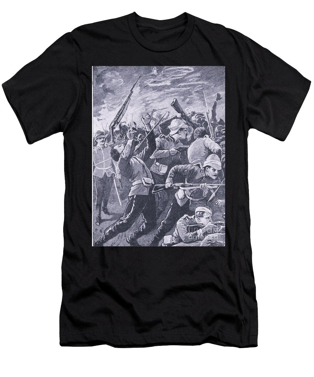 The Defence of Rorkes Drift Illustration From British Battles on Land and Sea 1915 Richard Caton Ii Woodville T-Shirt