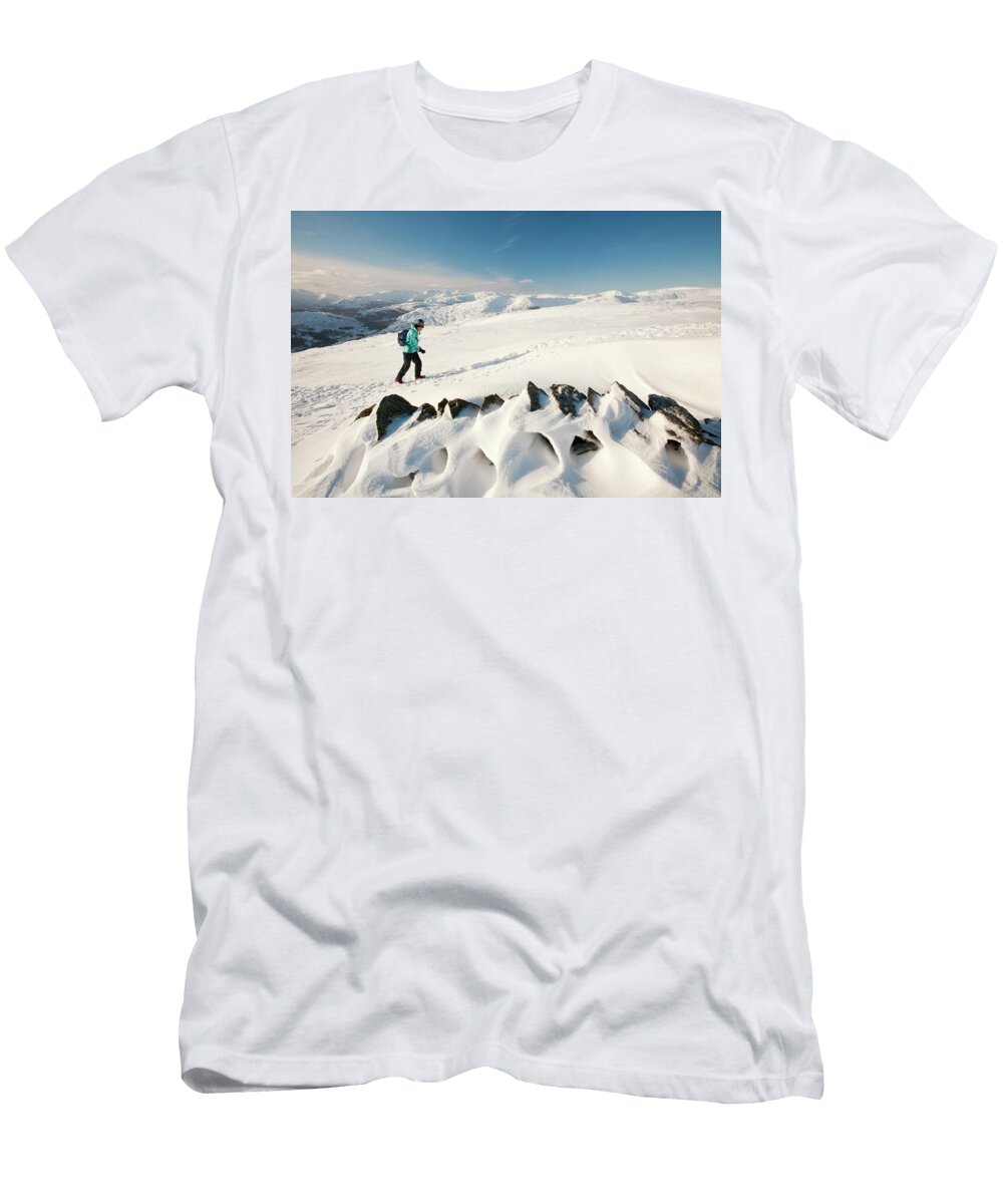 The Lake District Mountains in Winter Ashley Cooper T-Shirt