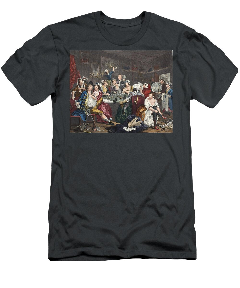 The Orgy Plate Iii From a Rakes William Hogarth T-Shirt