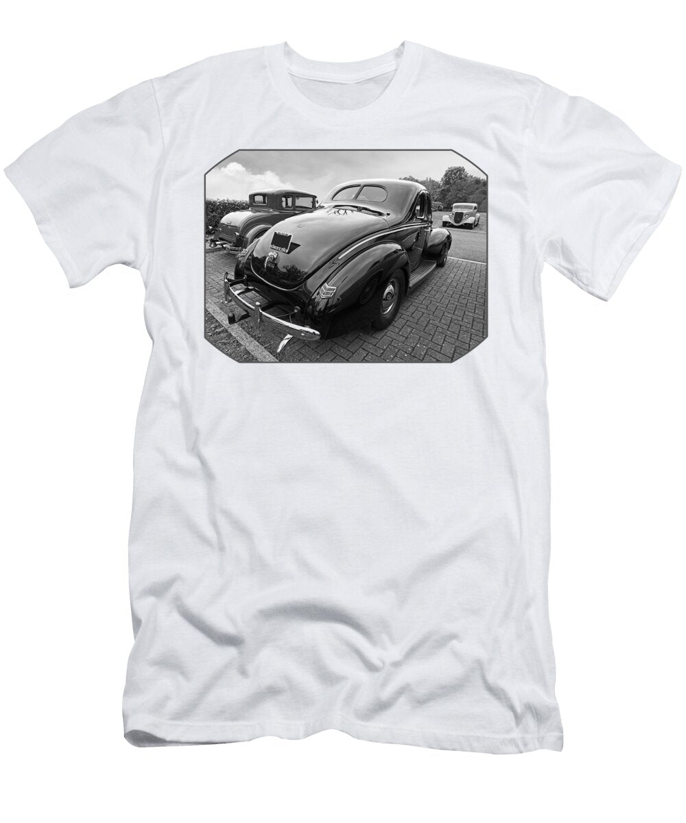 The Three Amigos Hot Rods in Black and White Gill Billington T-Shirt