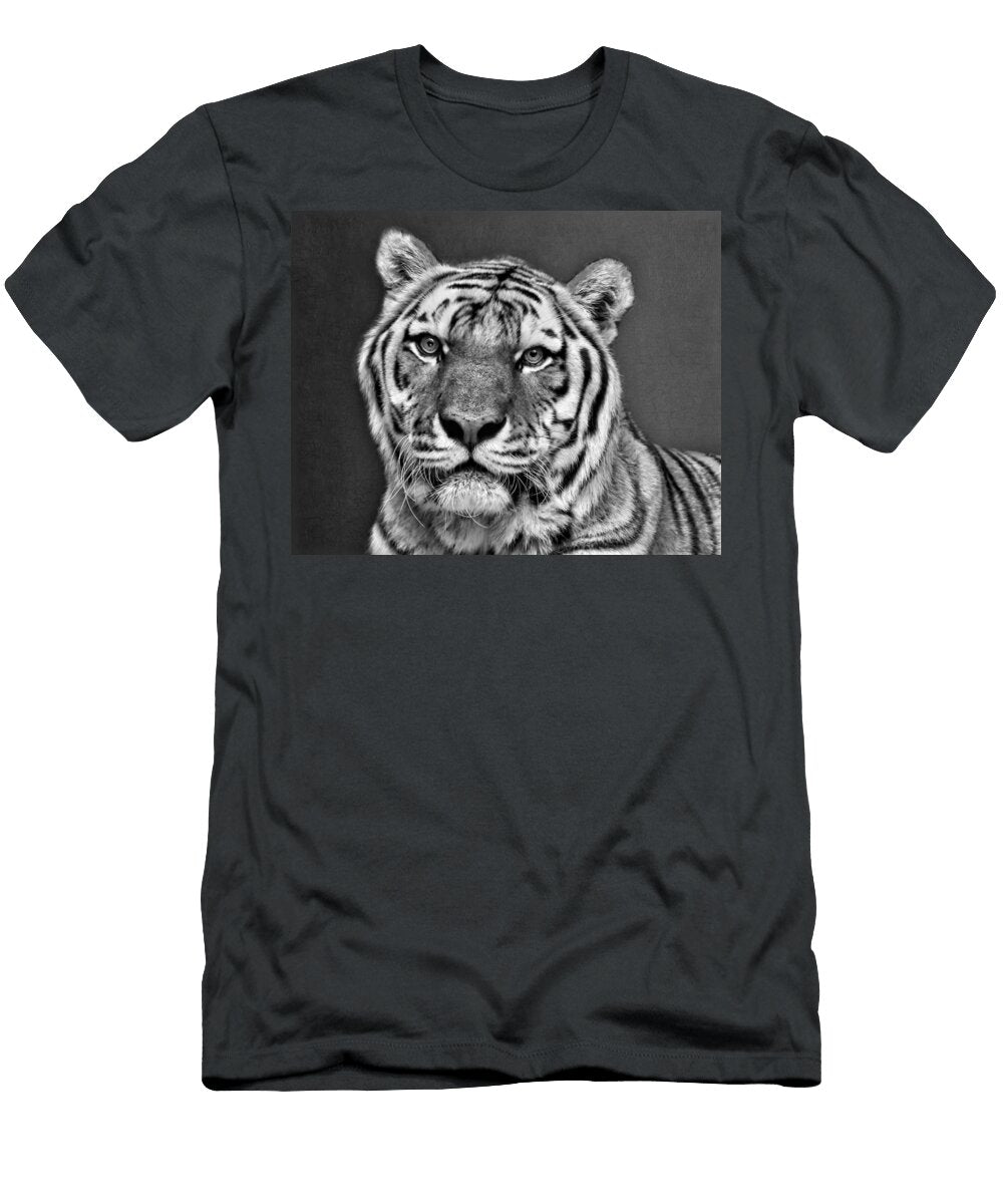 Tiger Portrait Black and White Nikolyn Mcdonald T-Shirt