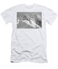 Top of the Purcell Mountain Peaks Black and White Adam Jewell T-Shirt