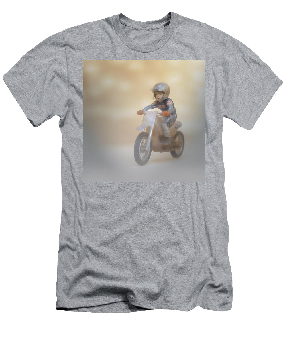 Toy Motorcycle Racer in Blue and Silver Yo Pedro T-Shirt