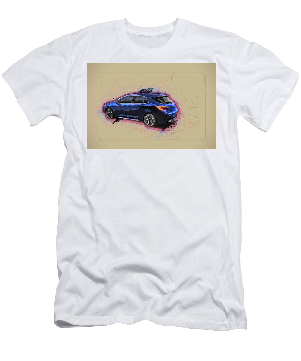 Toyota Corolla Hatchback 2019 Rear New Blue Japanese Cars Ola Kunde T-Shirt
