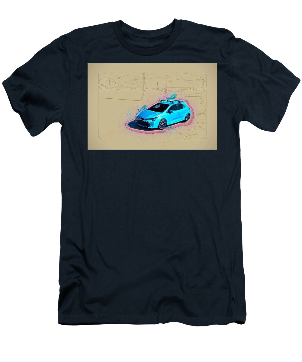 Toyota Corolla Hatchback Parking 2019 Cars New Japanese Blue Ola Kunde T-Shirt