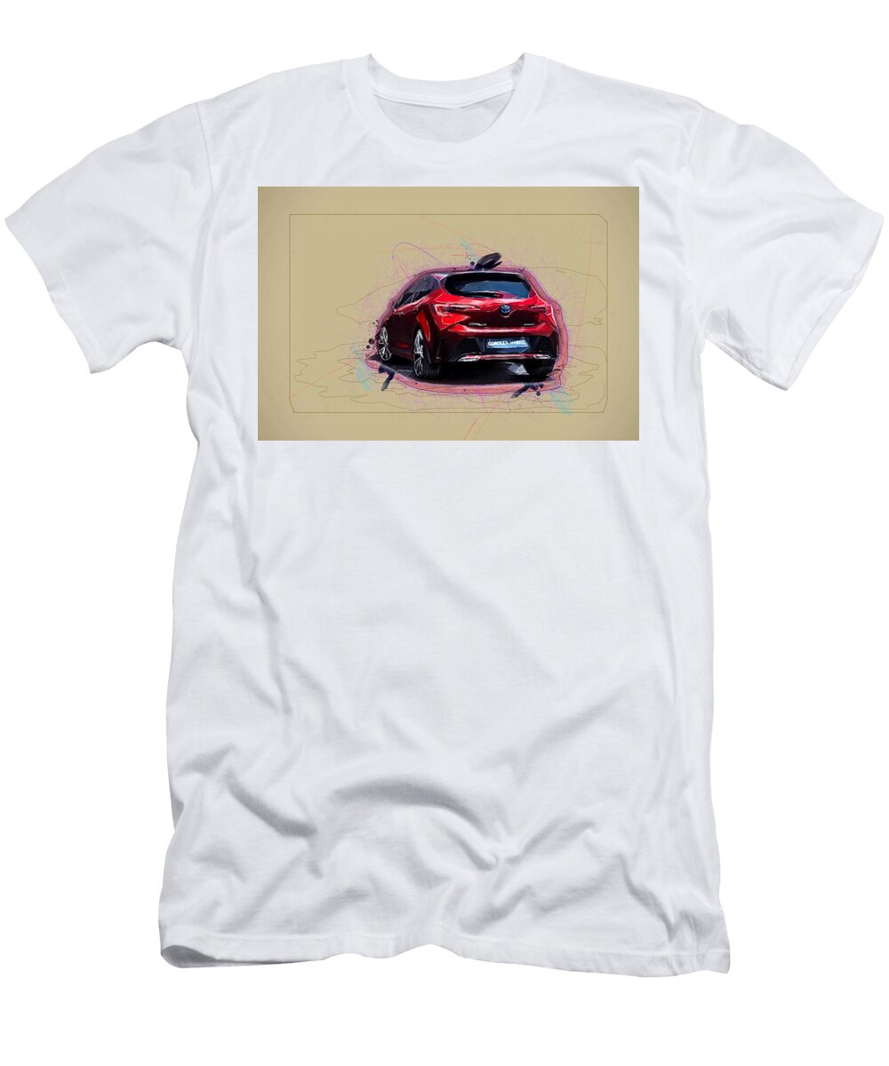 Toyota Corolla Hybrid 2018 Rear Red Hatchback New Japanese Cars Ola Kunde T-Shirt