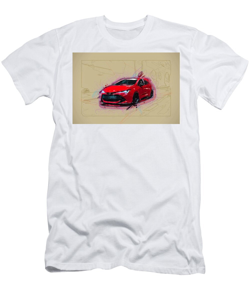 Toyota Corolla Super Street 2019 Red Hatchback Tuning Aerodynamic Body Kit New Japanese Cars Ola Kunde T-Shirt
