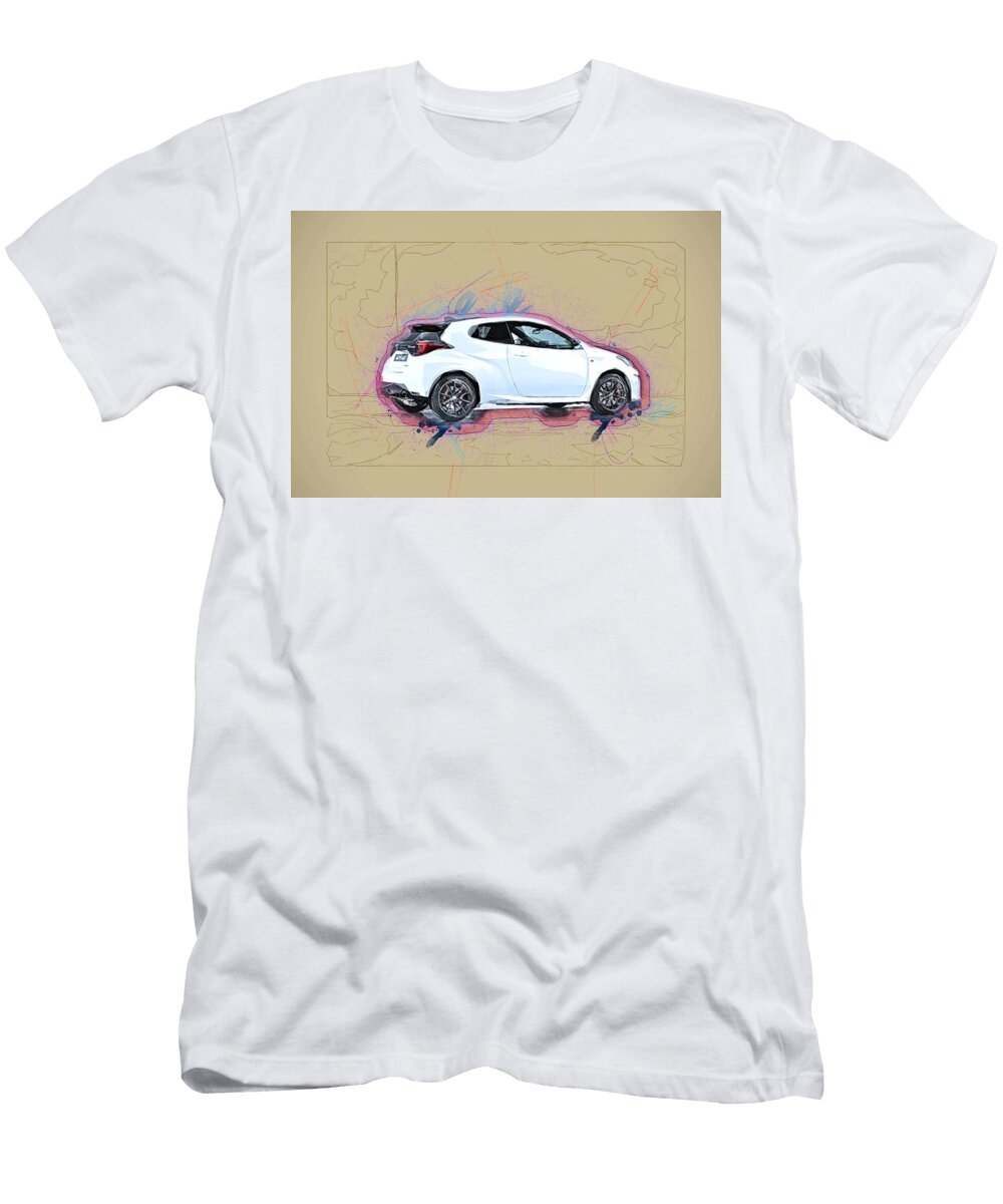 Toyota Gr Yaris 2021 Exterior Rear Hatchback New White Tuning Japanese Cars Ola Kunde T-Shirt