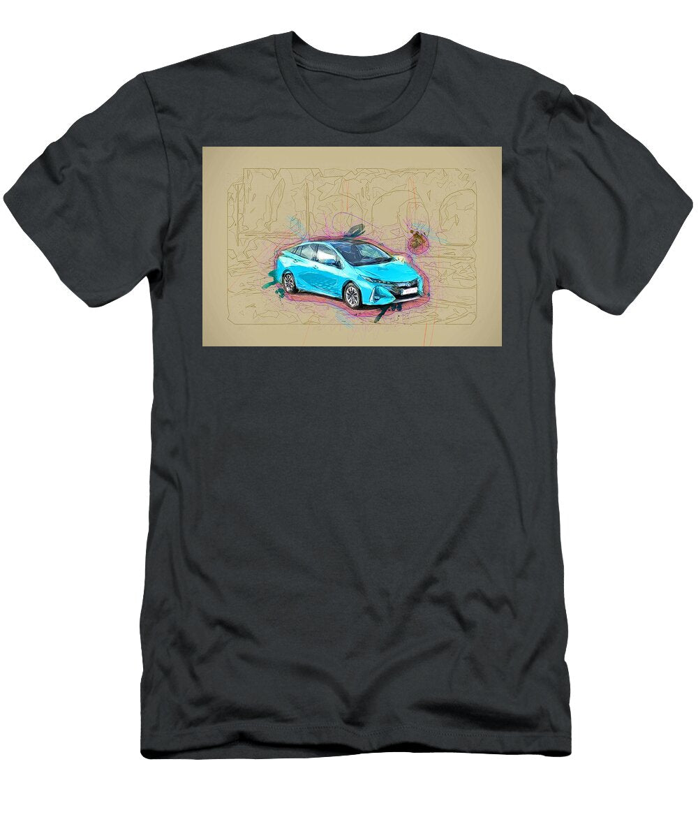 Toyota Prius 2017 Cars Hybrid Plug in Blue Hatchback Ola Kunde T-Shirt