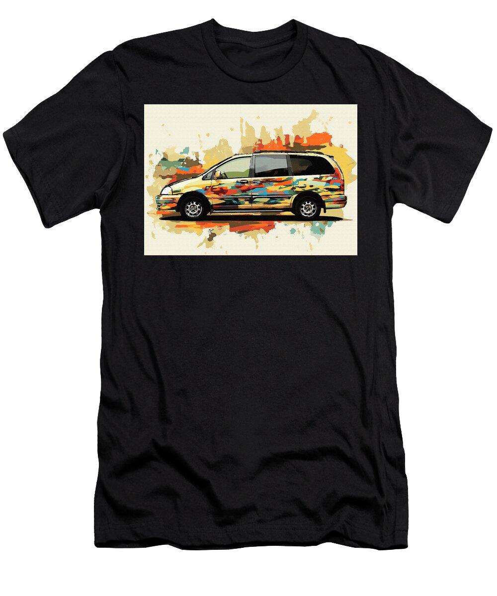 Toyota Sienna 1997 Japan Minivan Colorful Minivan Art Abstract Transportation a Vibrant M Pollard Halle T-Shirt